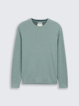 Pull en maille de coton - dark smoke green melange