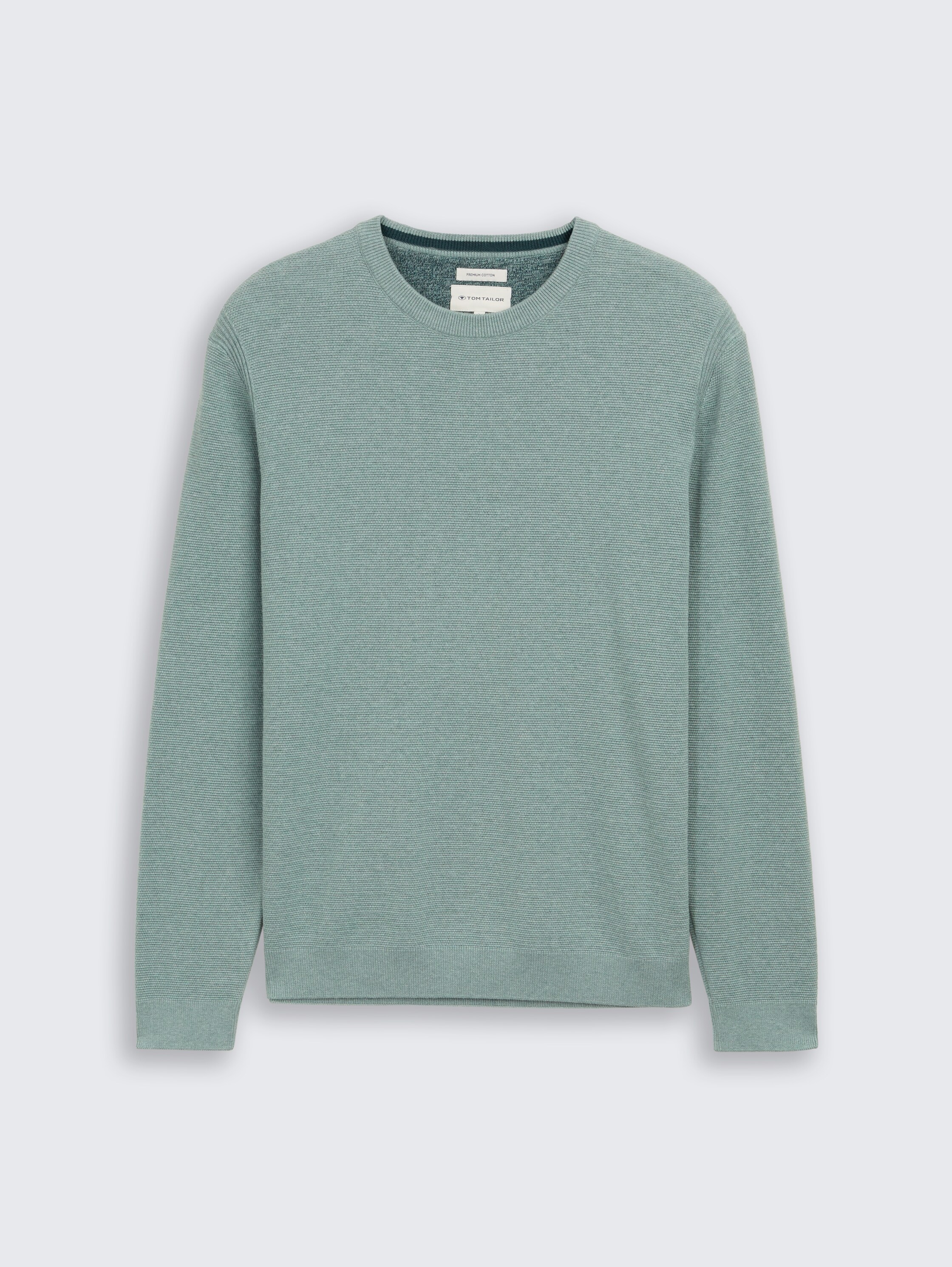 Strickpullover aus Bio-Baumwolle - dark smoke green melange