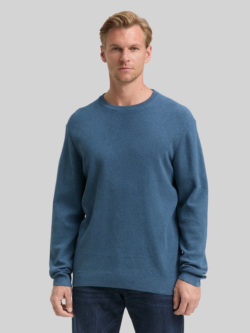 Strickpullover aus Baumwolle von Men, real teal melange