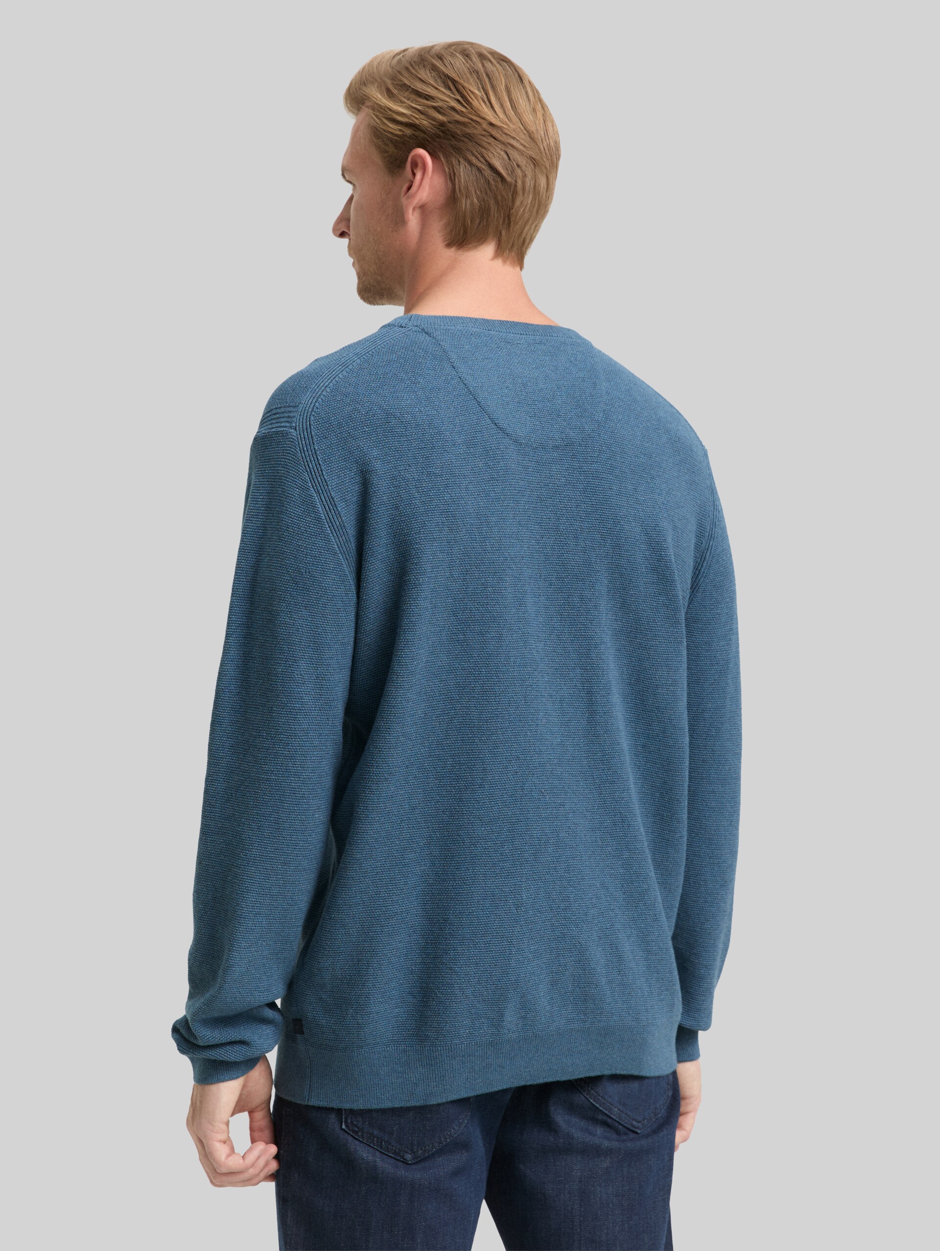 Cotton knit jumper - real teal melange
