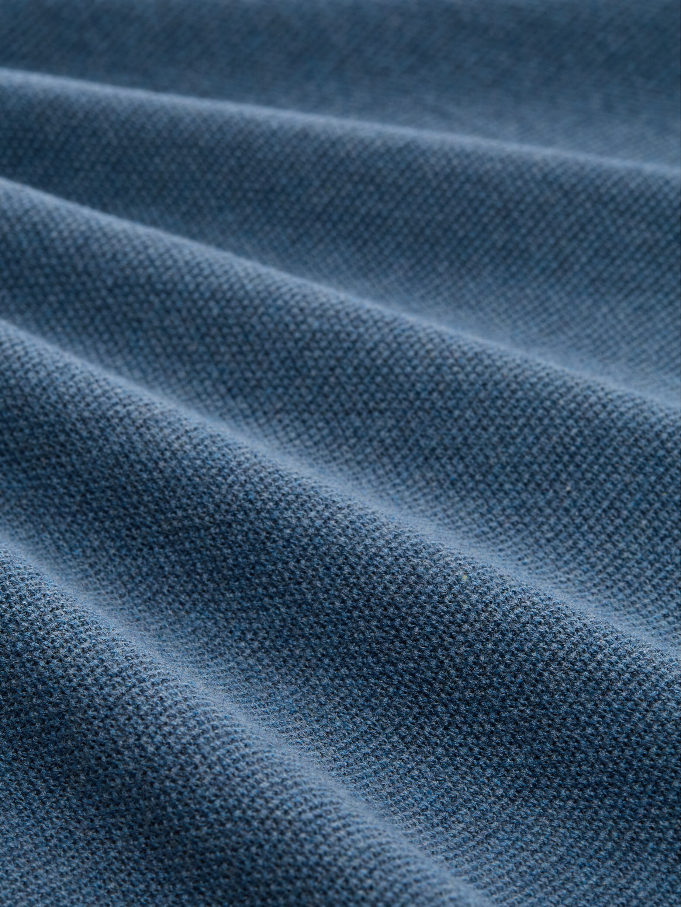 Gebreide trui van biologisch katoen - real teal melange - Materiaalweergave