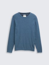 Pull en coton tricoté - real teal melange