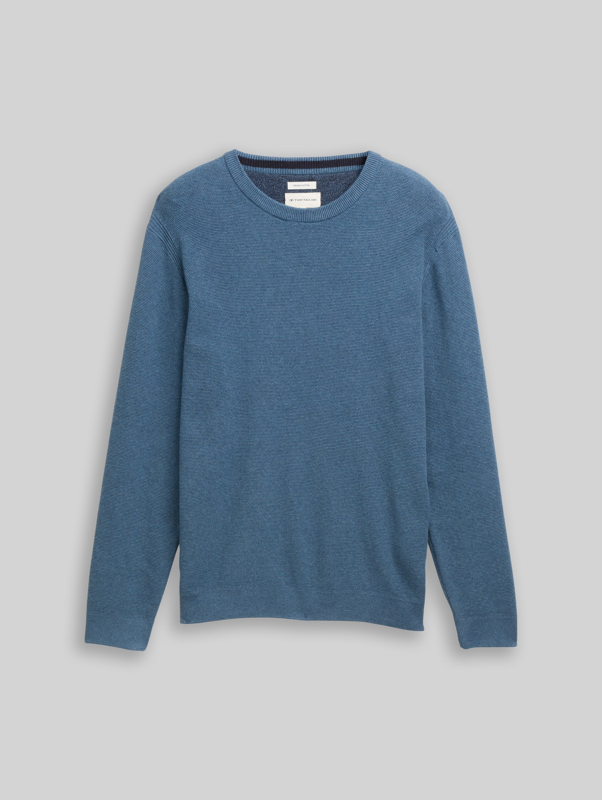 Cotton knit jumper - real teal melange