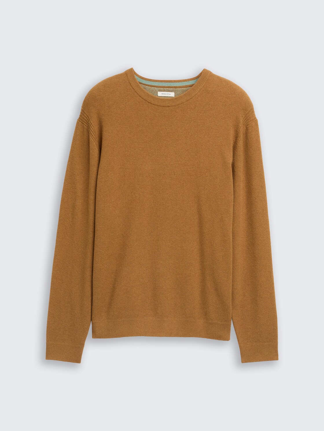 Strickpullover aus Baumwolle - deep cognac melange