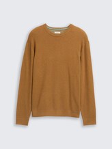 Pull en maille de coton - deep cognac melange