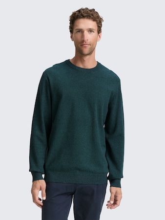 Strickpullover aus Baumwolle von Men, jasper green navy twotone