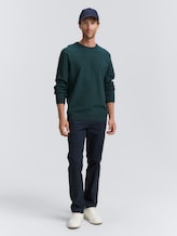 Pull en maille de coton - jasper green navy twotone - Vue de face du modèle