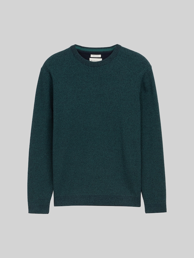 Pull-over en tricot de coton par Men, jasper green navy twotone