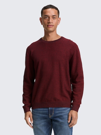 Strickpullover aus Baumwolle von Men, samba red navy twotone