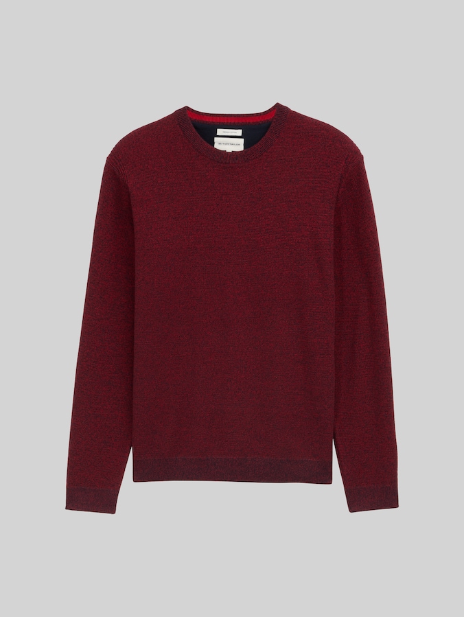 Pull en tricot de coton par Men, samba red navy twotone