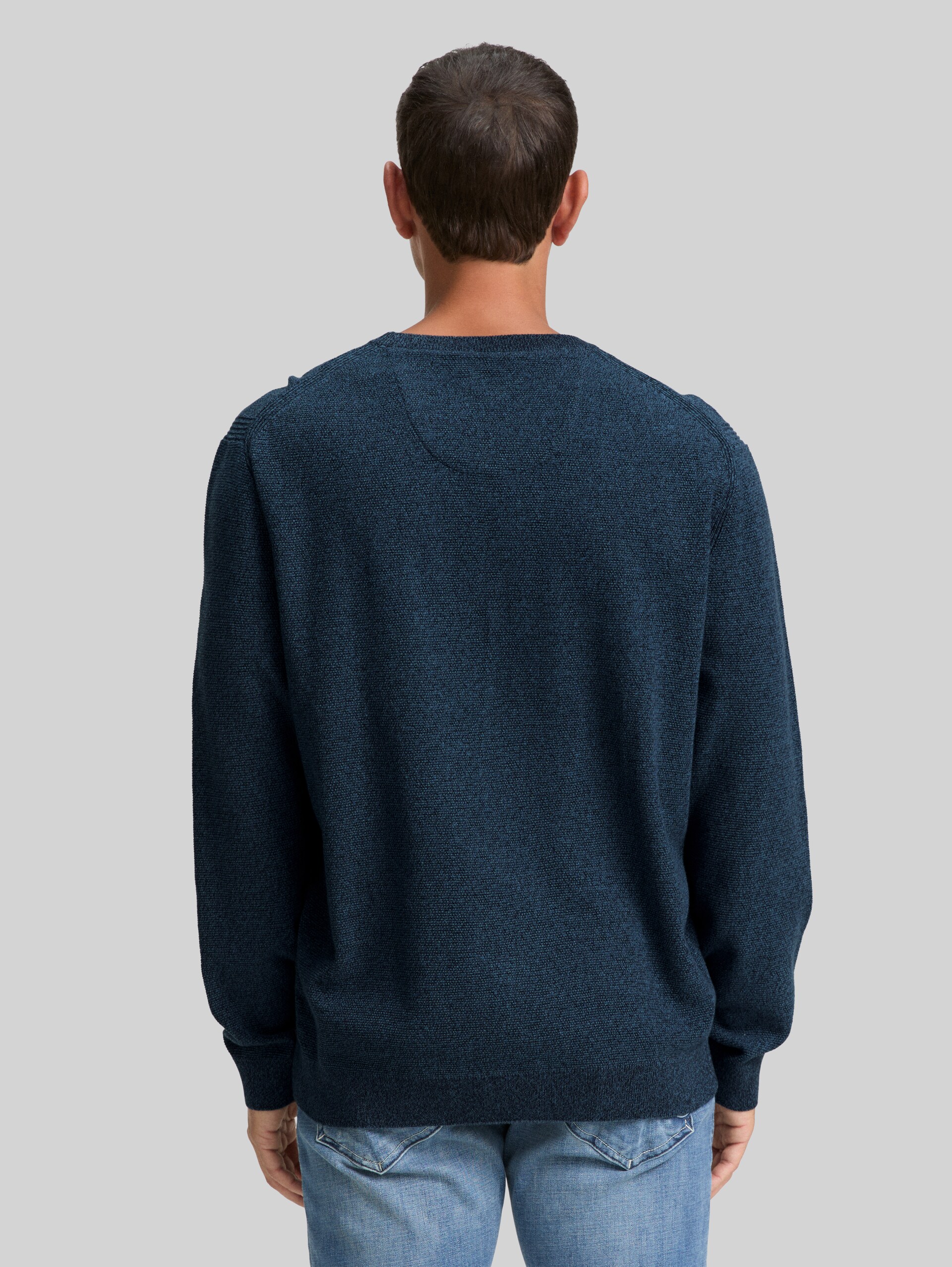 Cotton knit jumper - real teal navy twotone