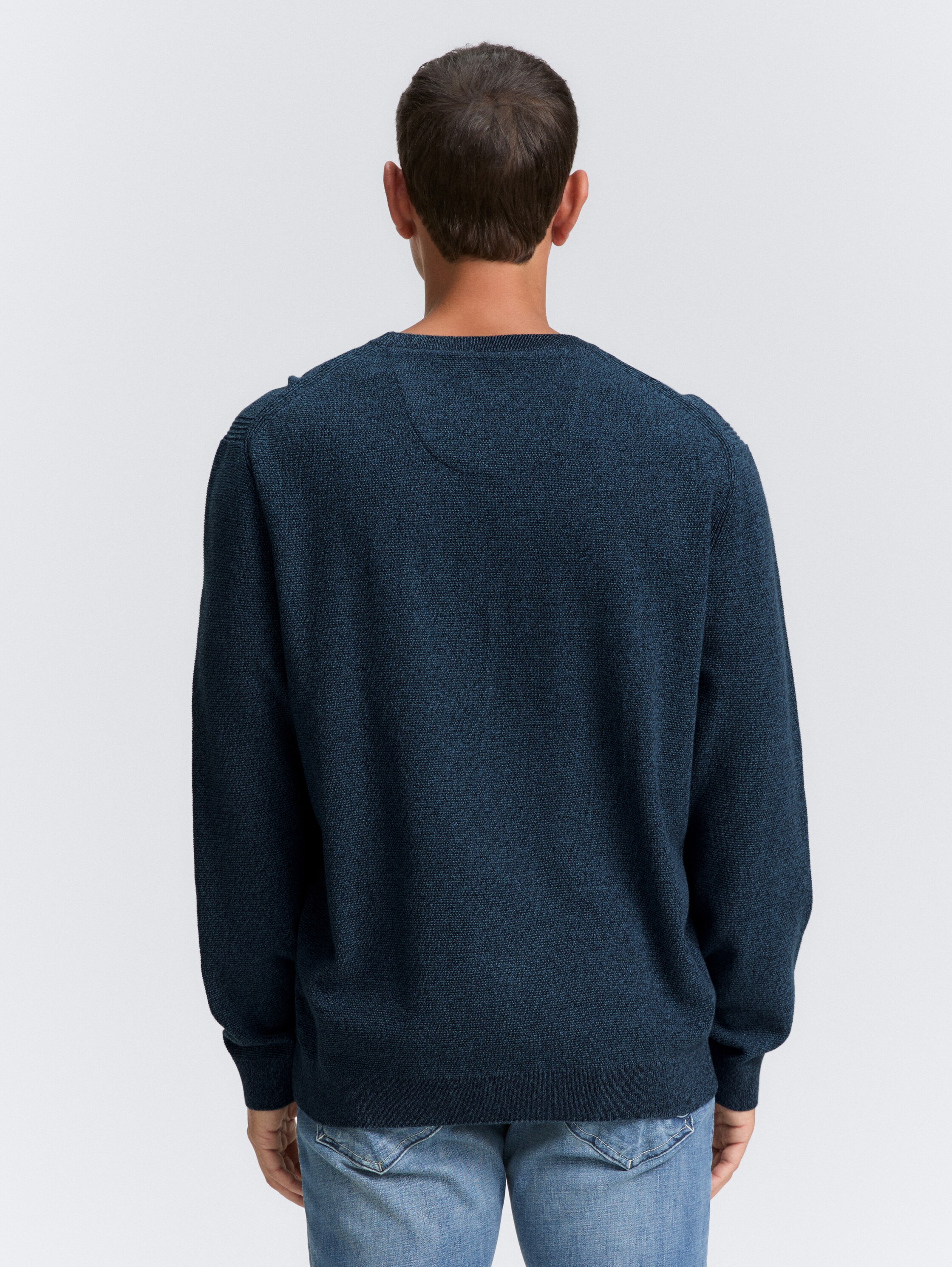 Strickpullover aus Bio-Baumwolle - real_teal_navy_twotone - 