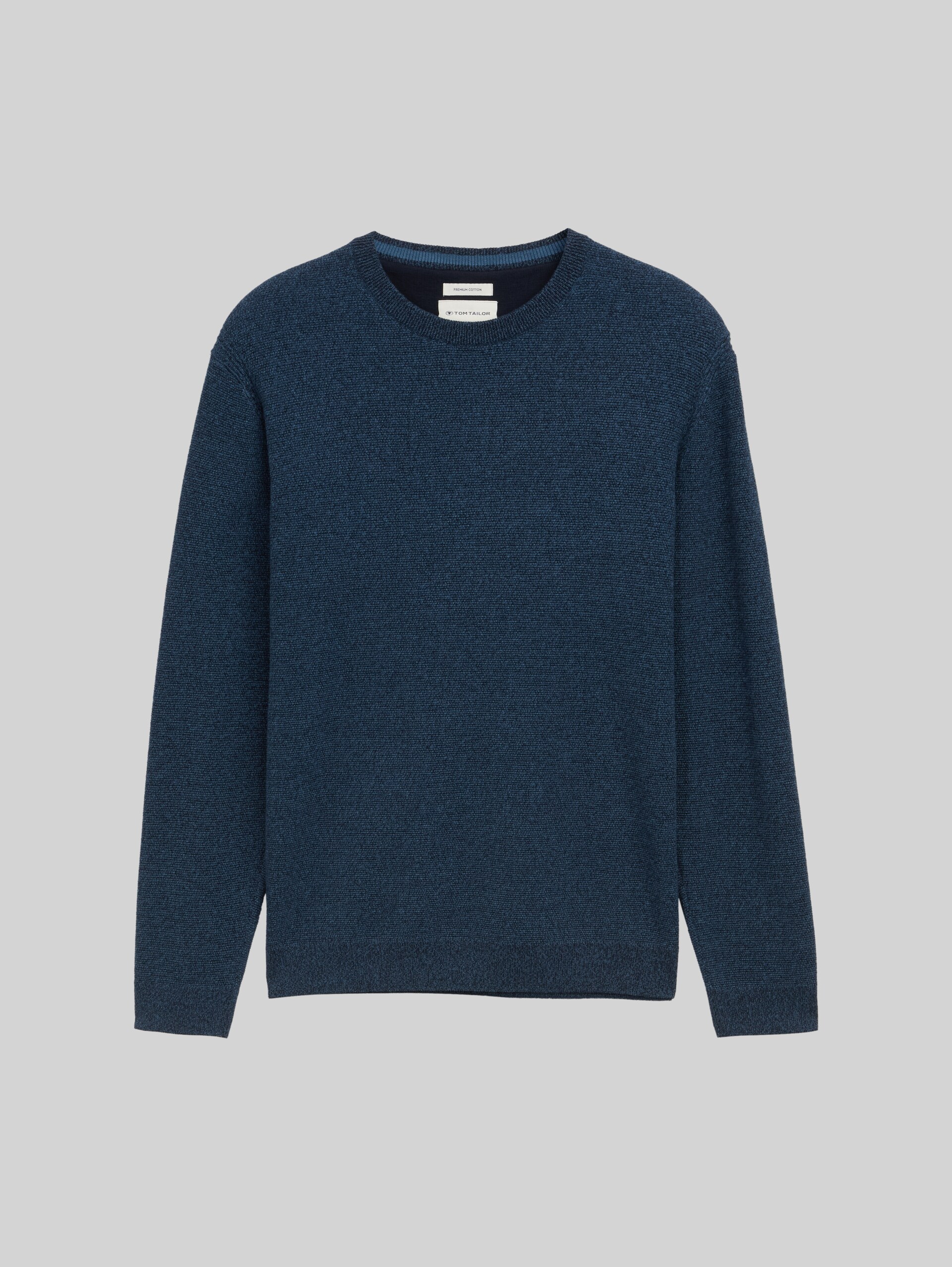 Cotton knit jumper - real teal navy twotone