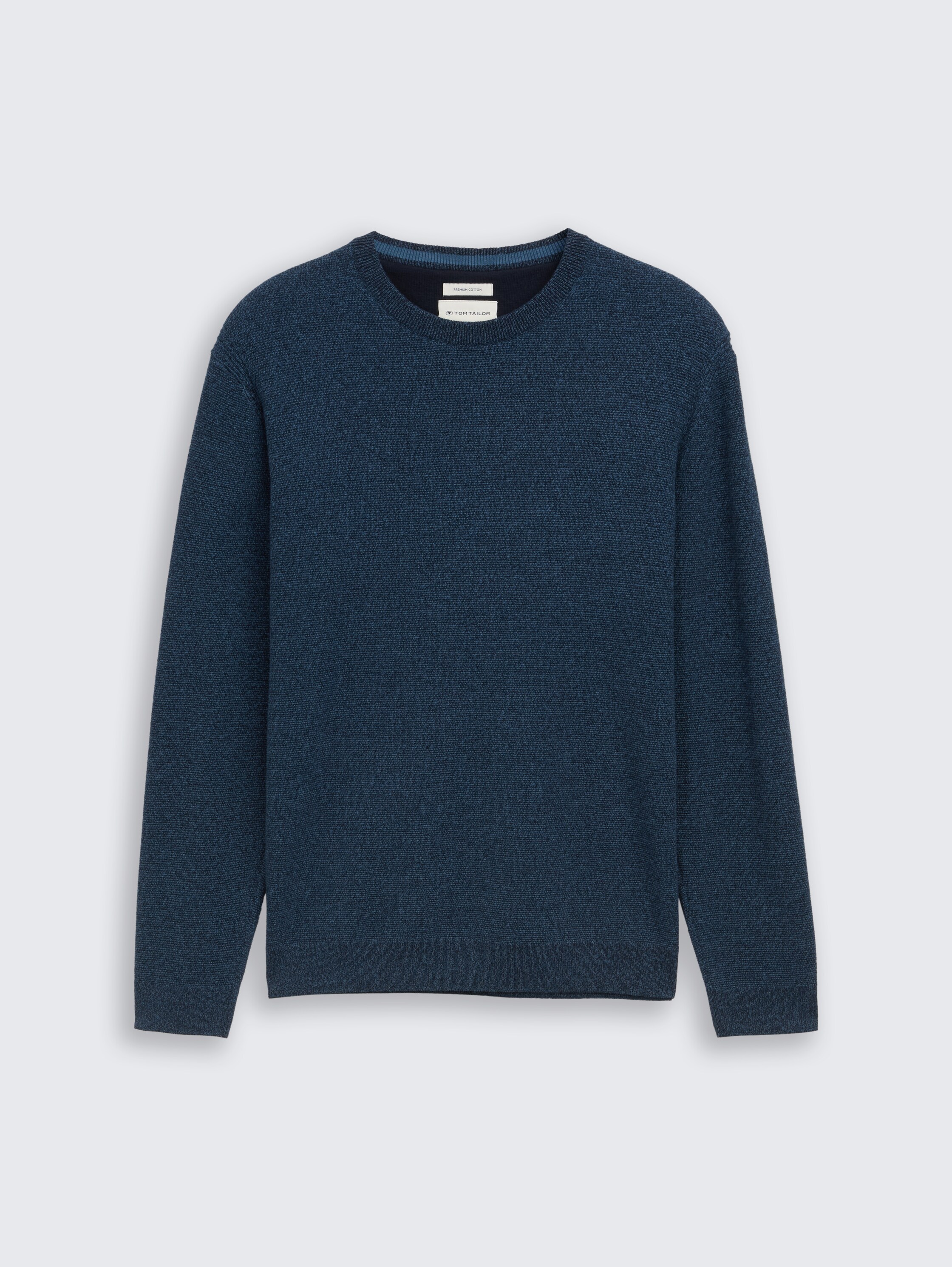 Strickpullover aus Bio-Baumwolle - real_teal_navy_twotone - 