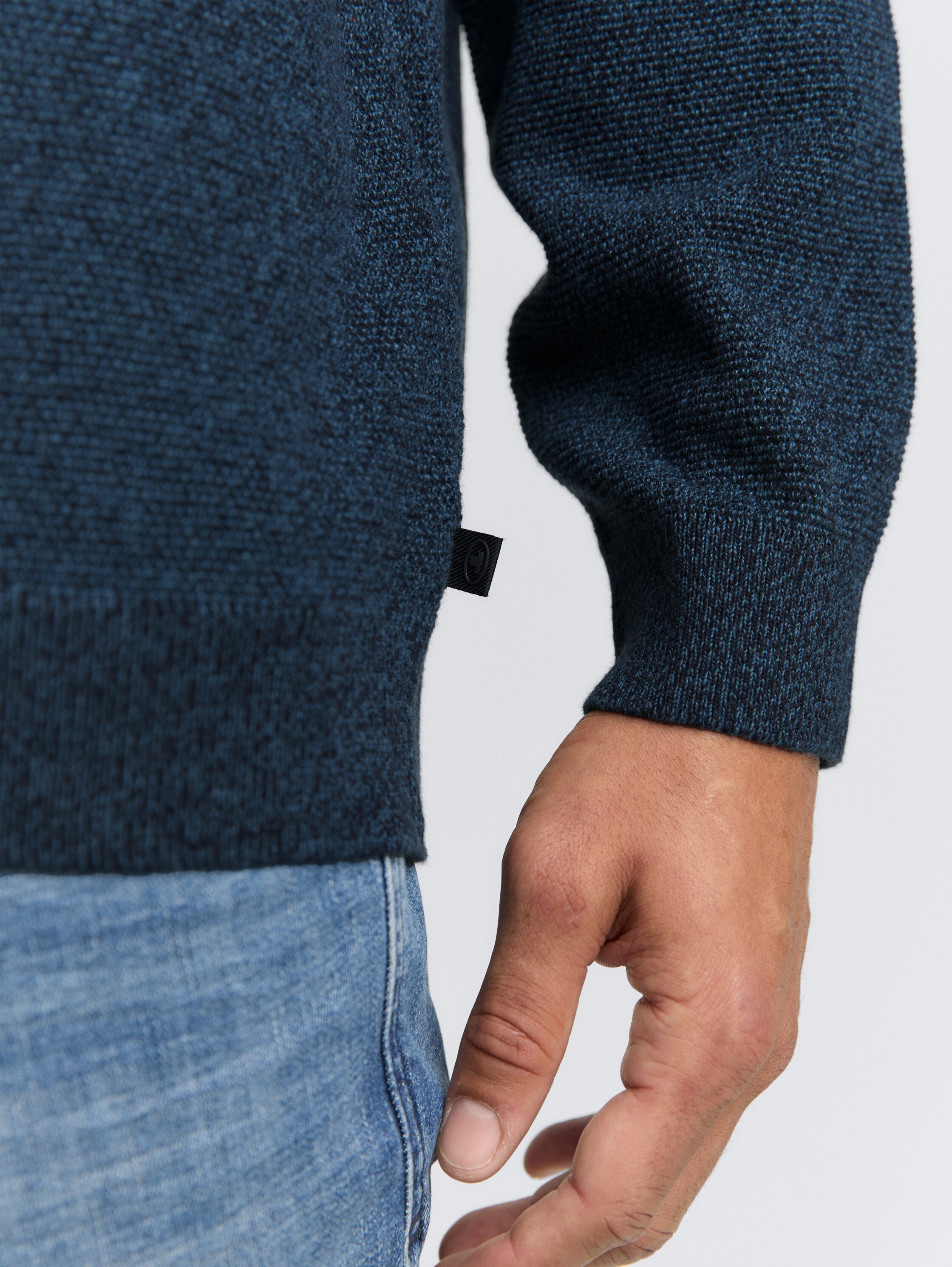 Strickpullover aus Bio-Baumwolle - real_teal_navy_twotone - 