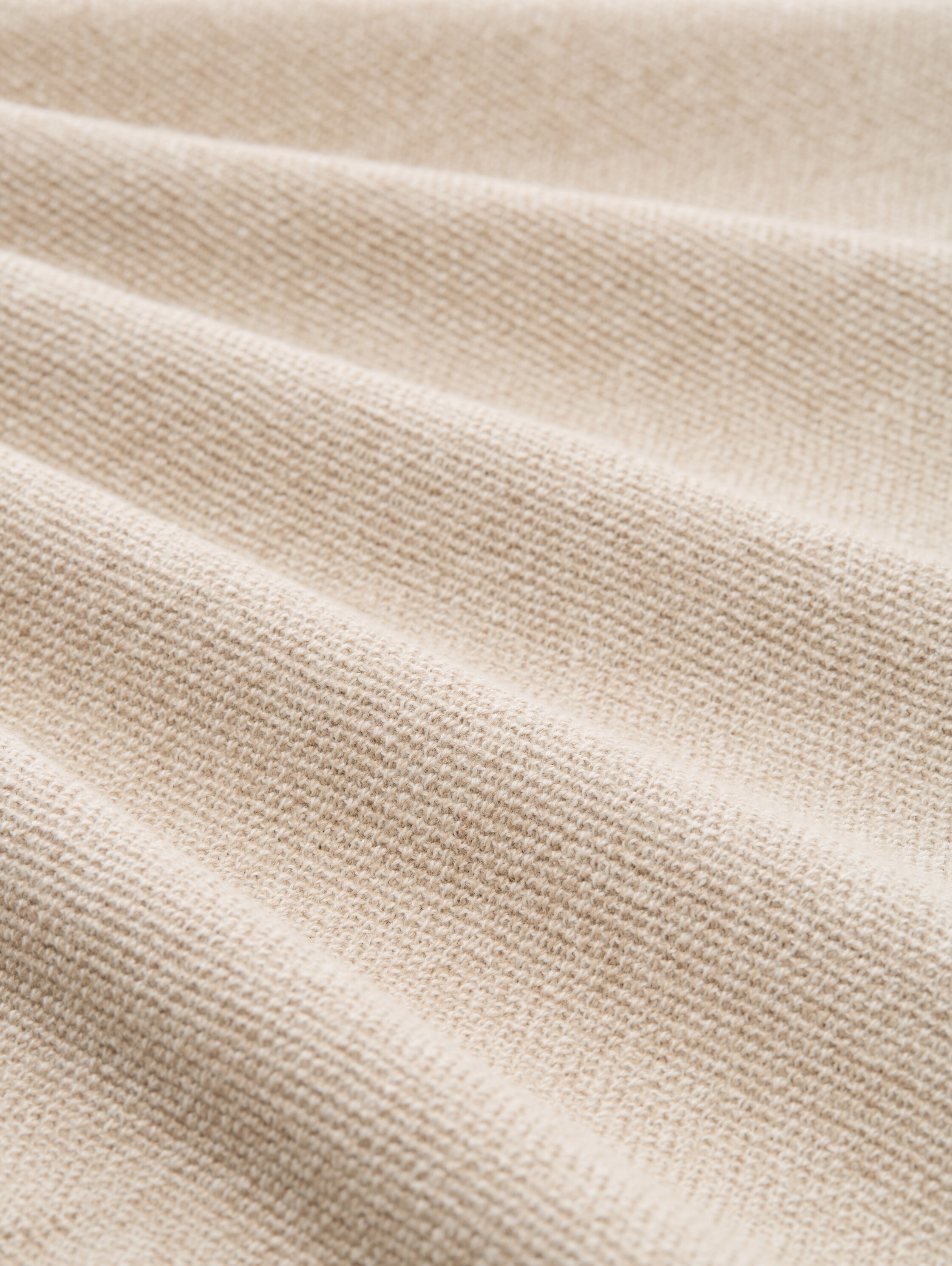 Gebreide trui van biologisch katoen - beige offwhite twotone - Materiaalweergave