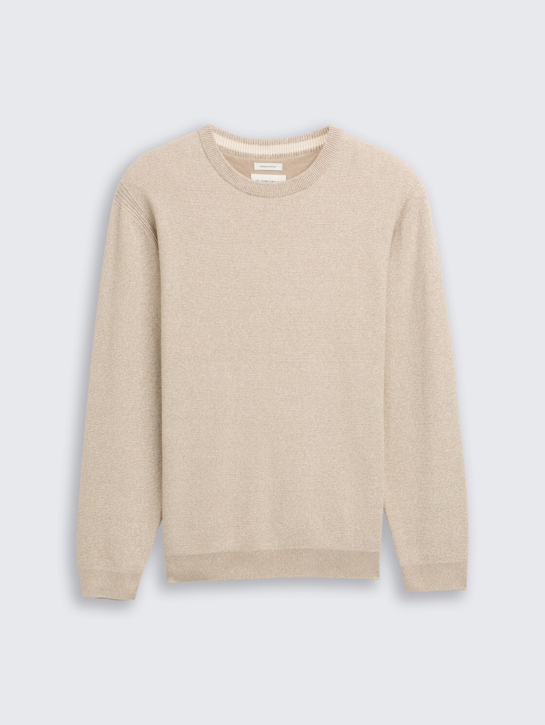 Strickpullover aus Baumwolle - beige offwhite twotone