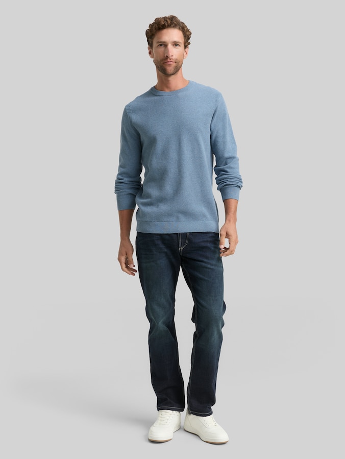 Strickpullover aus Baumwolle von Men, faded blue melange