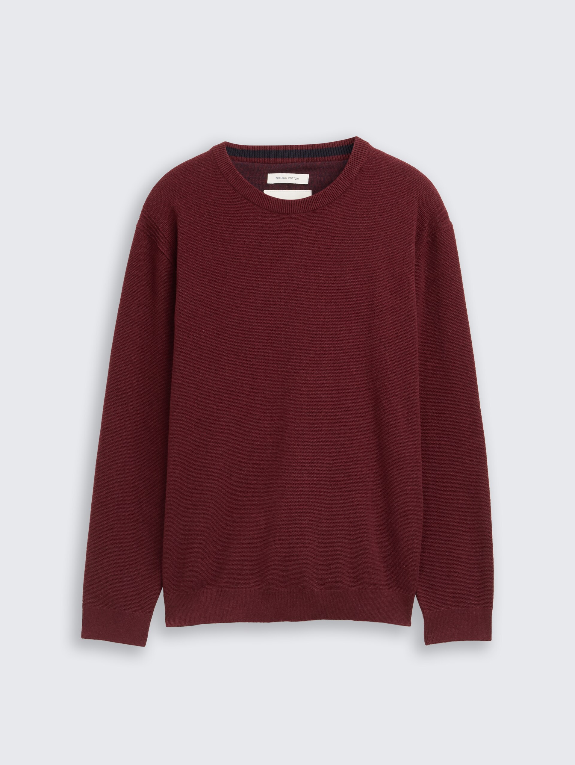 Strickpullover aus Baumwolle - bordeaux melange