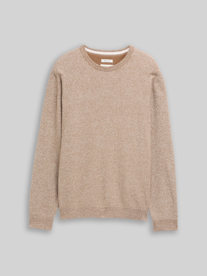 Strickpullover aus Baumwolle von Men, brown offwhite twotone