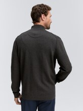 Strickjacke mit Stehkragen - Black Grey Melange