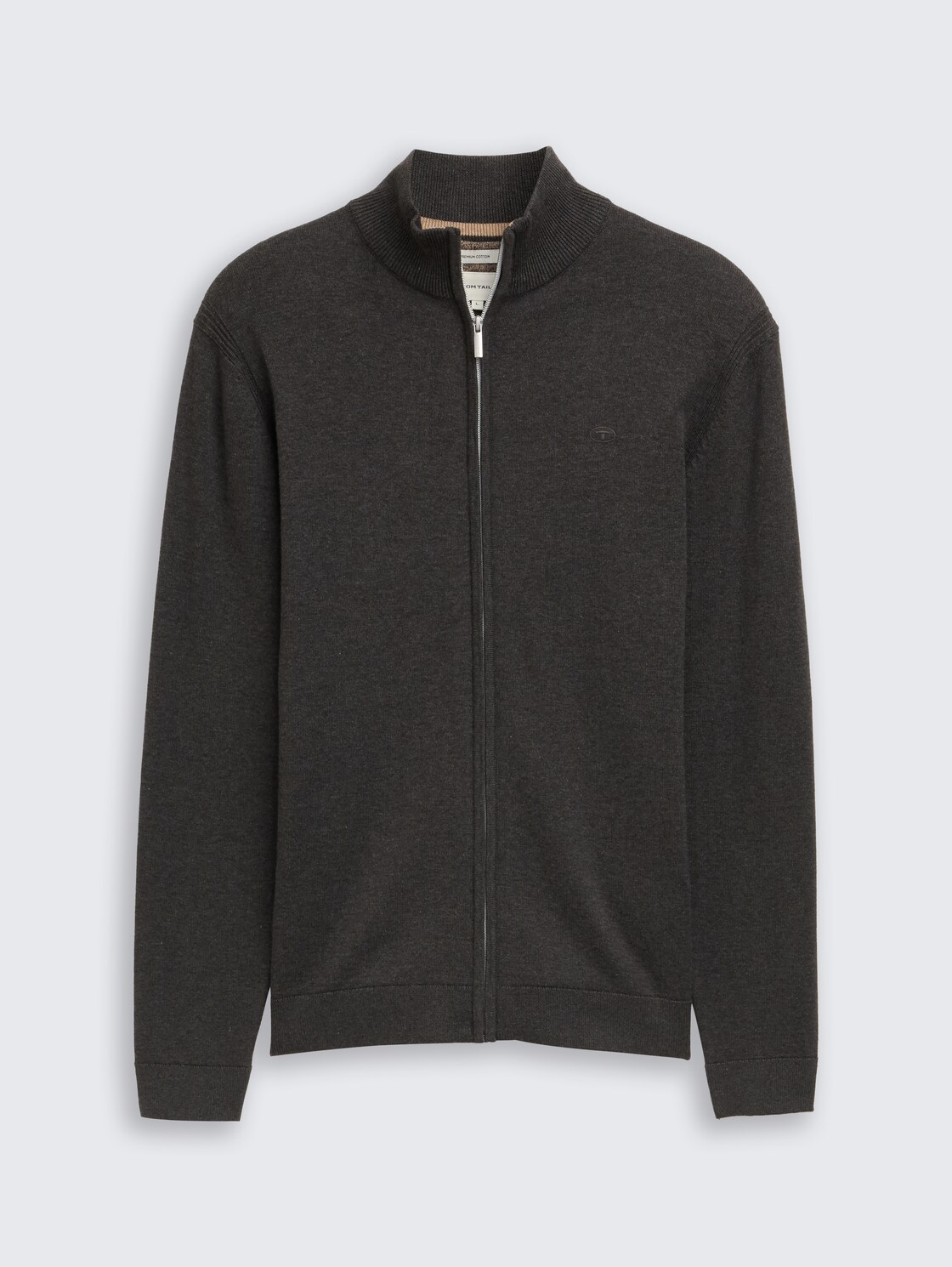 Strickjacke mit Stehkragen - Black Grey Melange