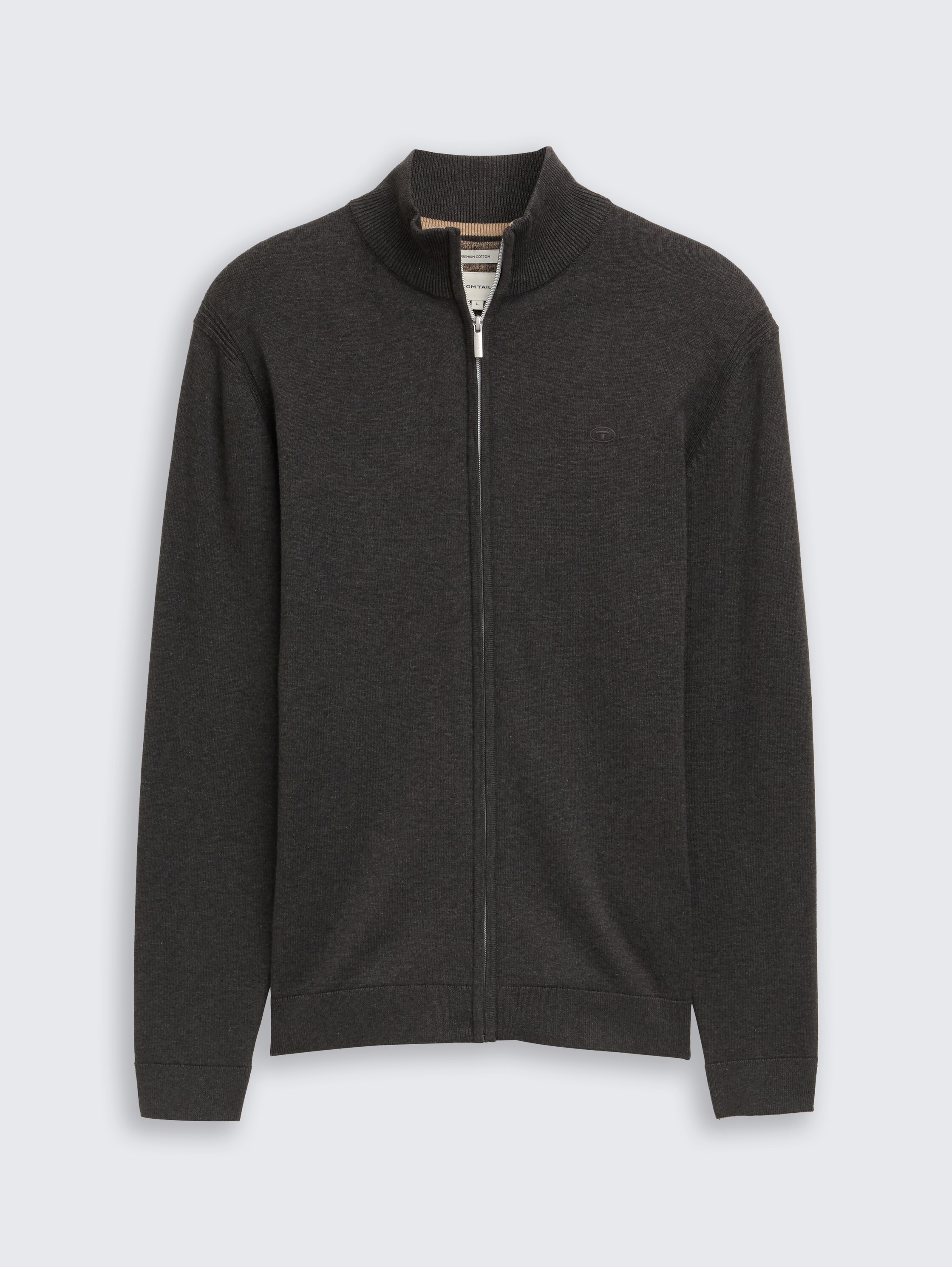 Gebreid vest van katoen - black_grey_melange - 