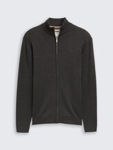 Strickjacke mit Stehkragen - Black Grey Melange