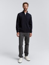 Cardigan avec col montant - Knitted Navy Melange - Vue de face du modèle