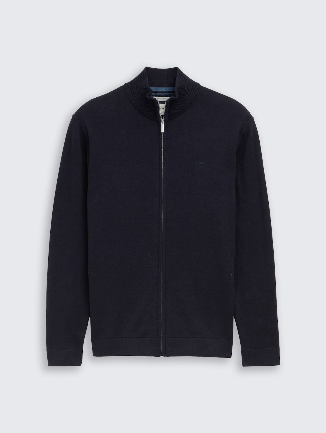 Strickjacke mit Stehkragen - Knitted Navy Melange