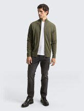 Cardigan avec col montant - tea leaf melange - Vue de face du modèle