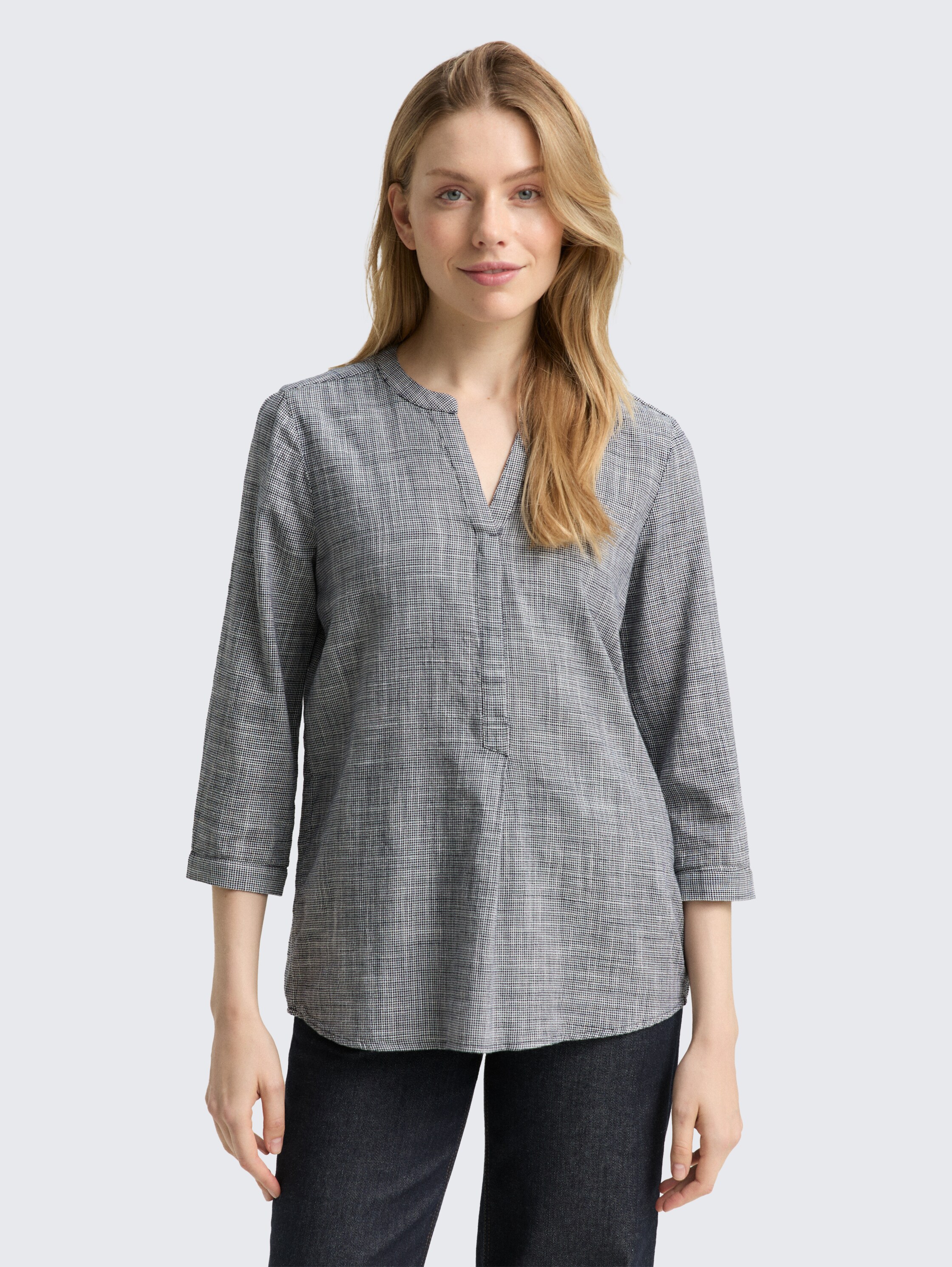 Bluse aus Baumwolle - midnight_navy_blue - 