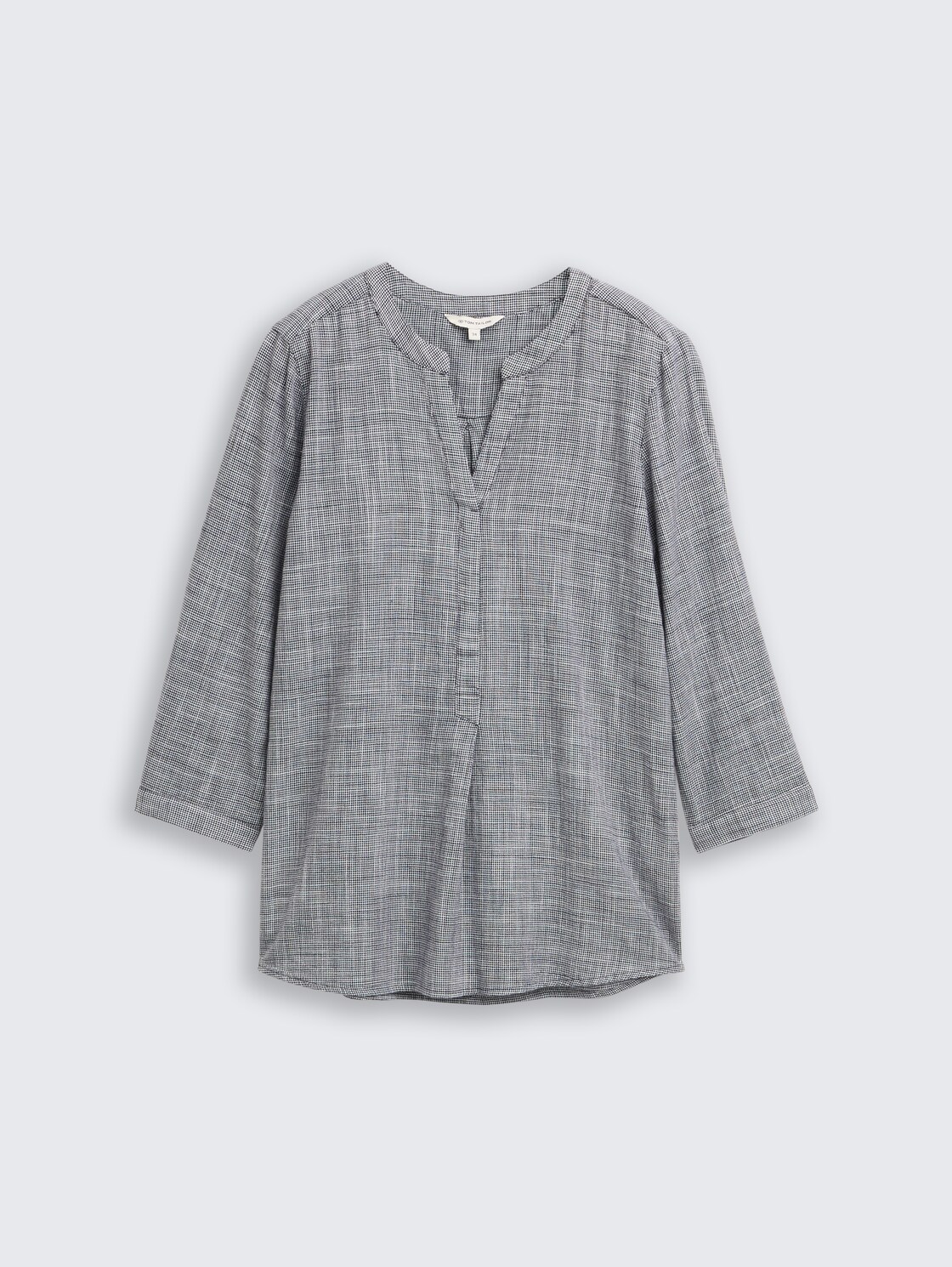 Cotton blouse - midnight navy blue - Front product view