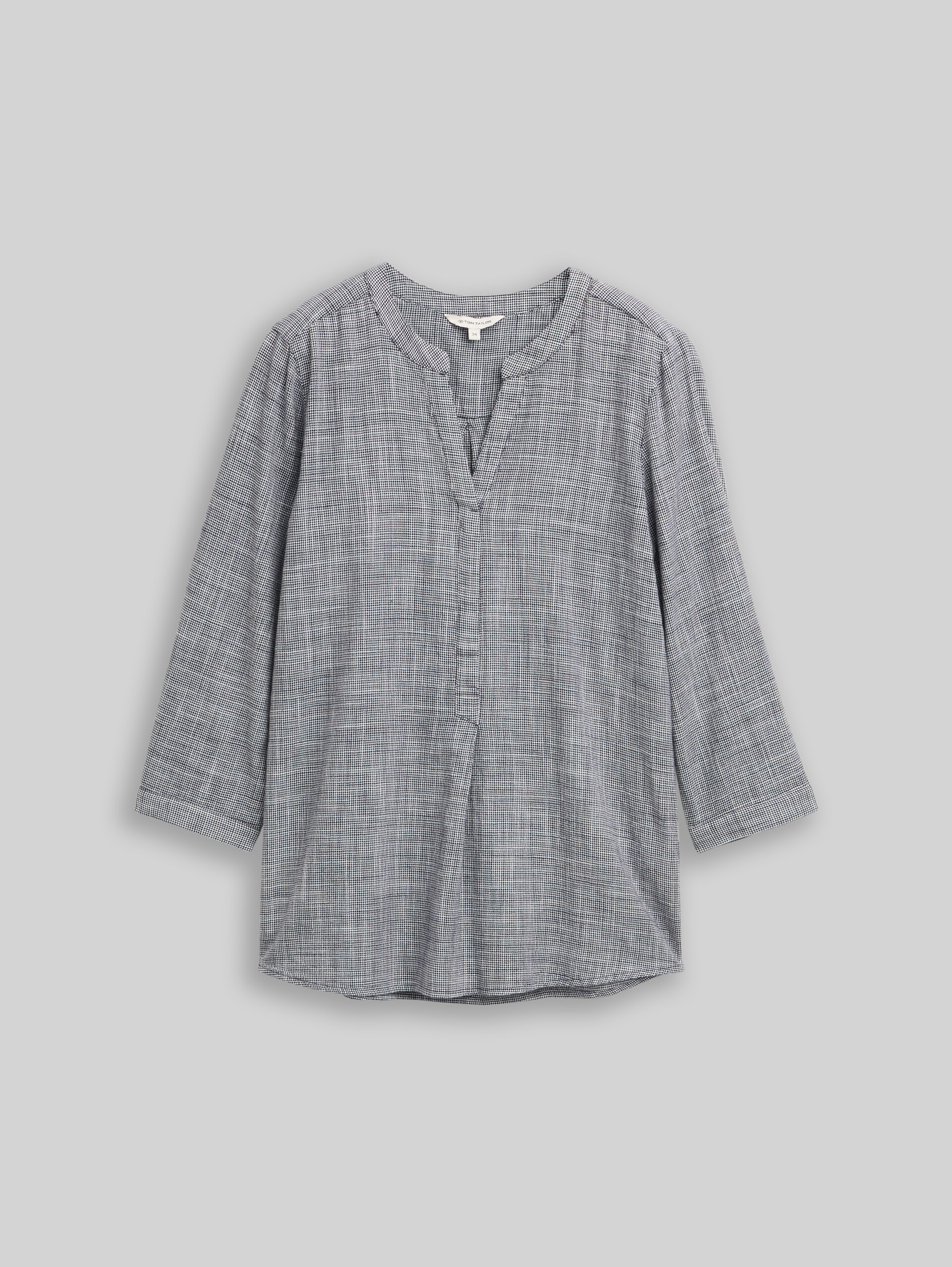 Cotton blouse - midnight navy blue - Front product view