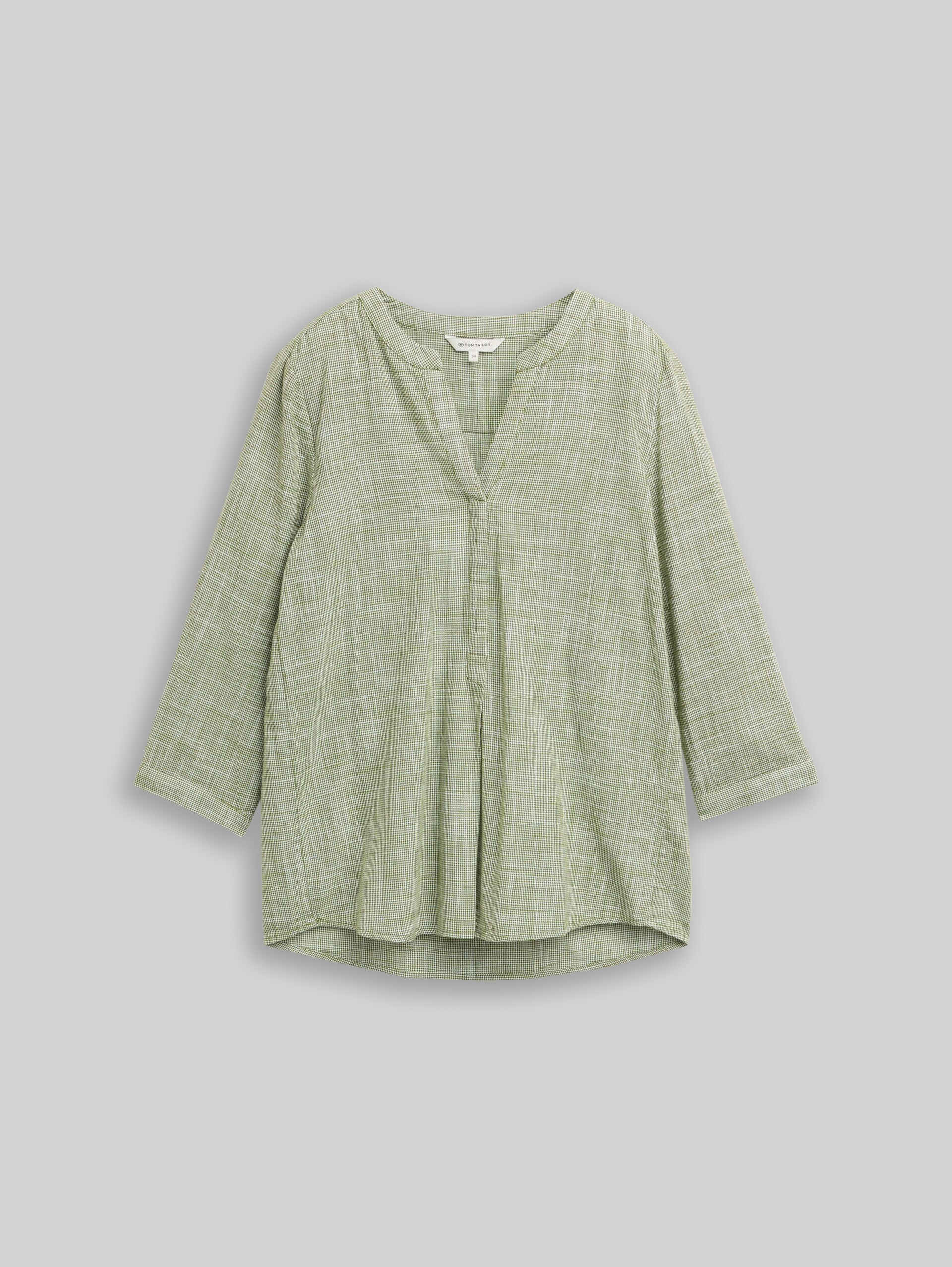 Cotton blouse - deep ivy green - Front product view