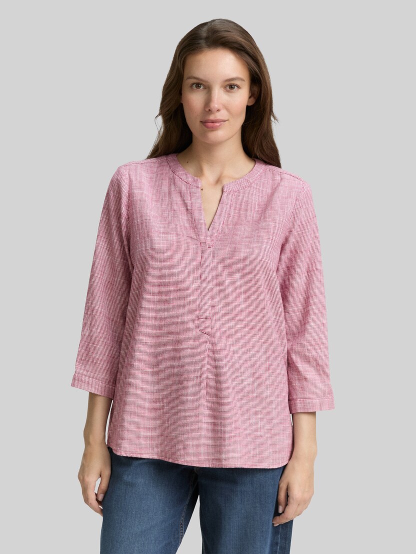 Cotton blouse by Women, dark pink