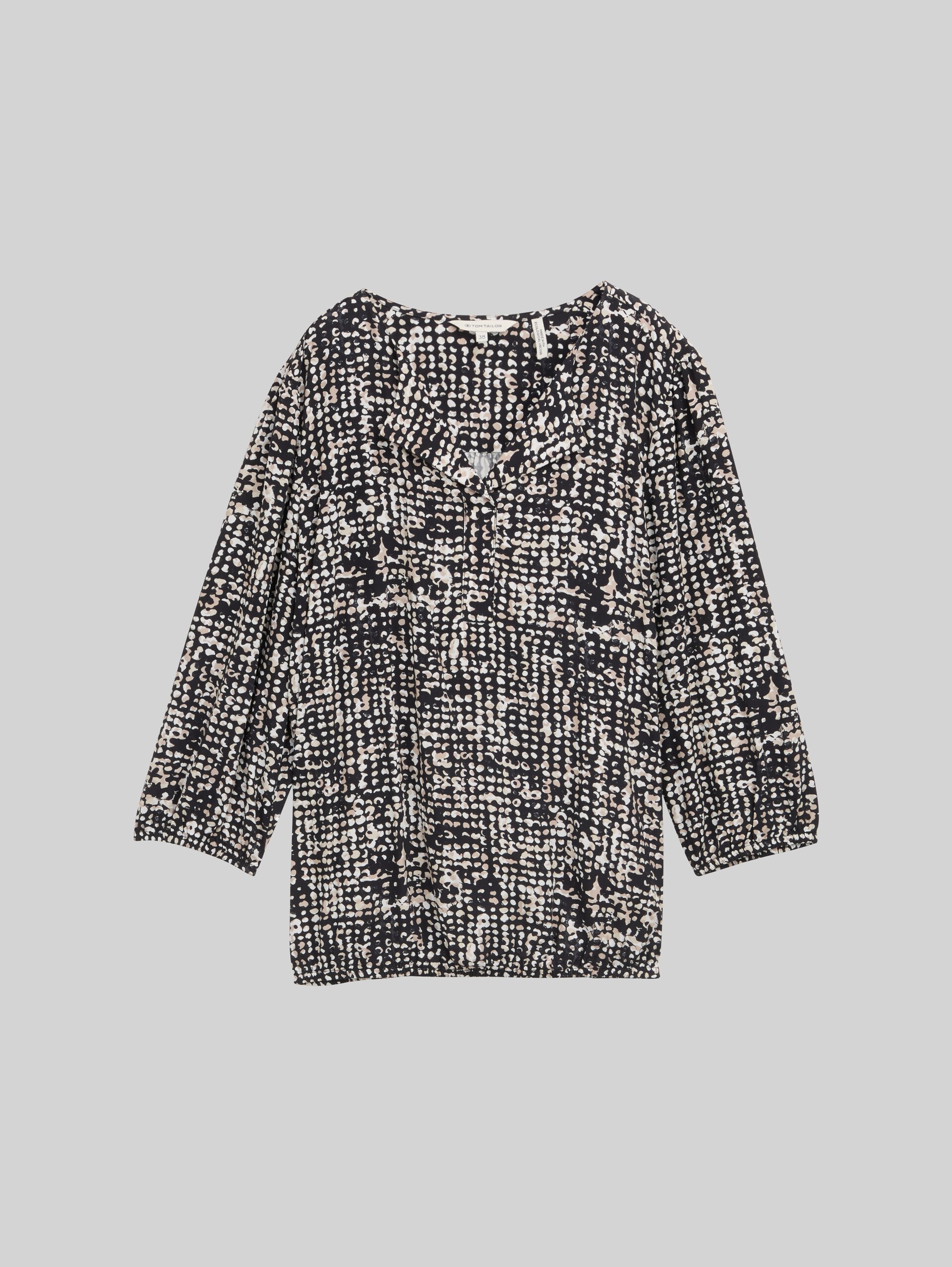 Chemisier en viscose - navy abstract dot design - Vue de face du produit