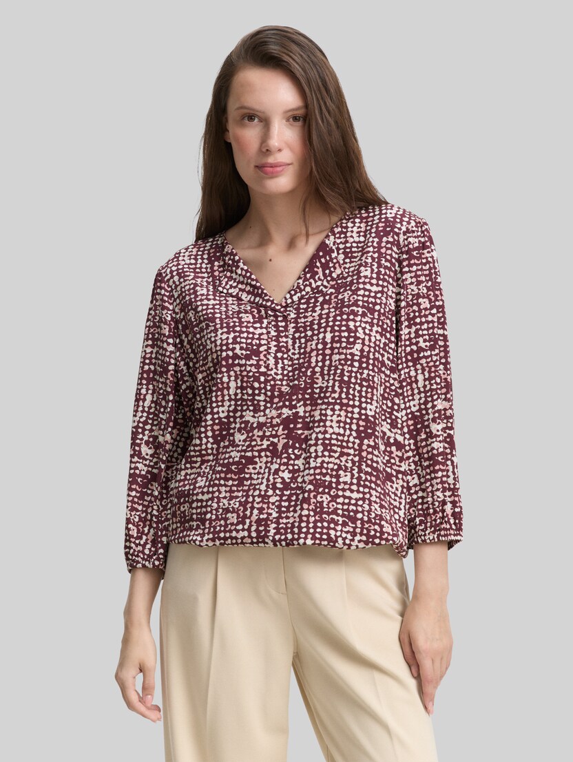 Blouse van viscose door Women, dark red abstract dot design