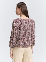 Blouse en viscose - dark red abstract dot design - Découpe Vue arrière du modèle