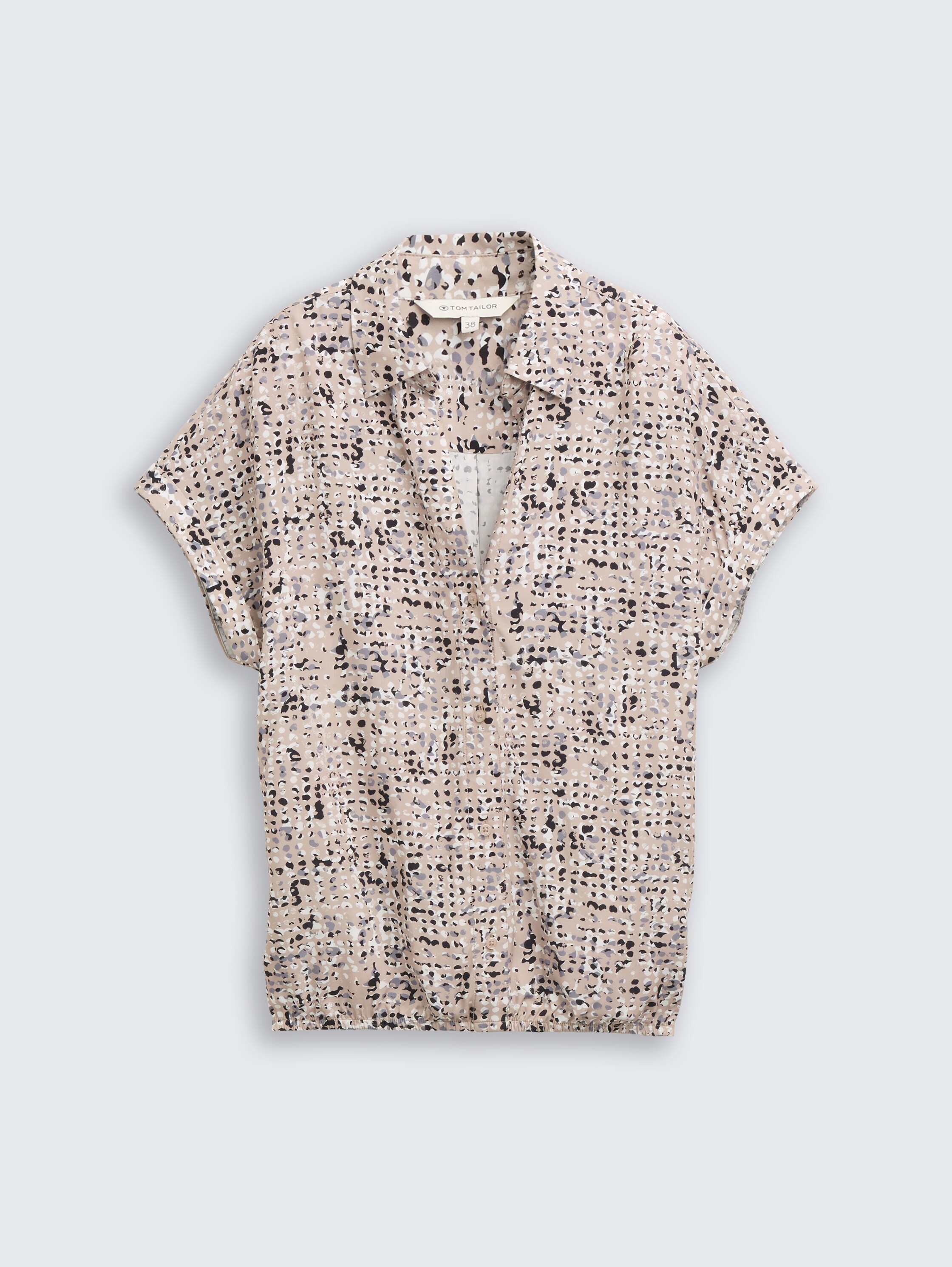 Bluse mit Muster - beige_abstract_dot_design - 
