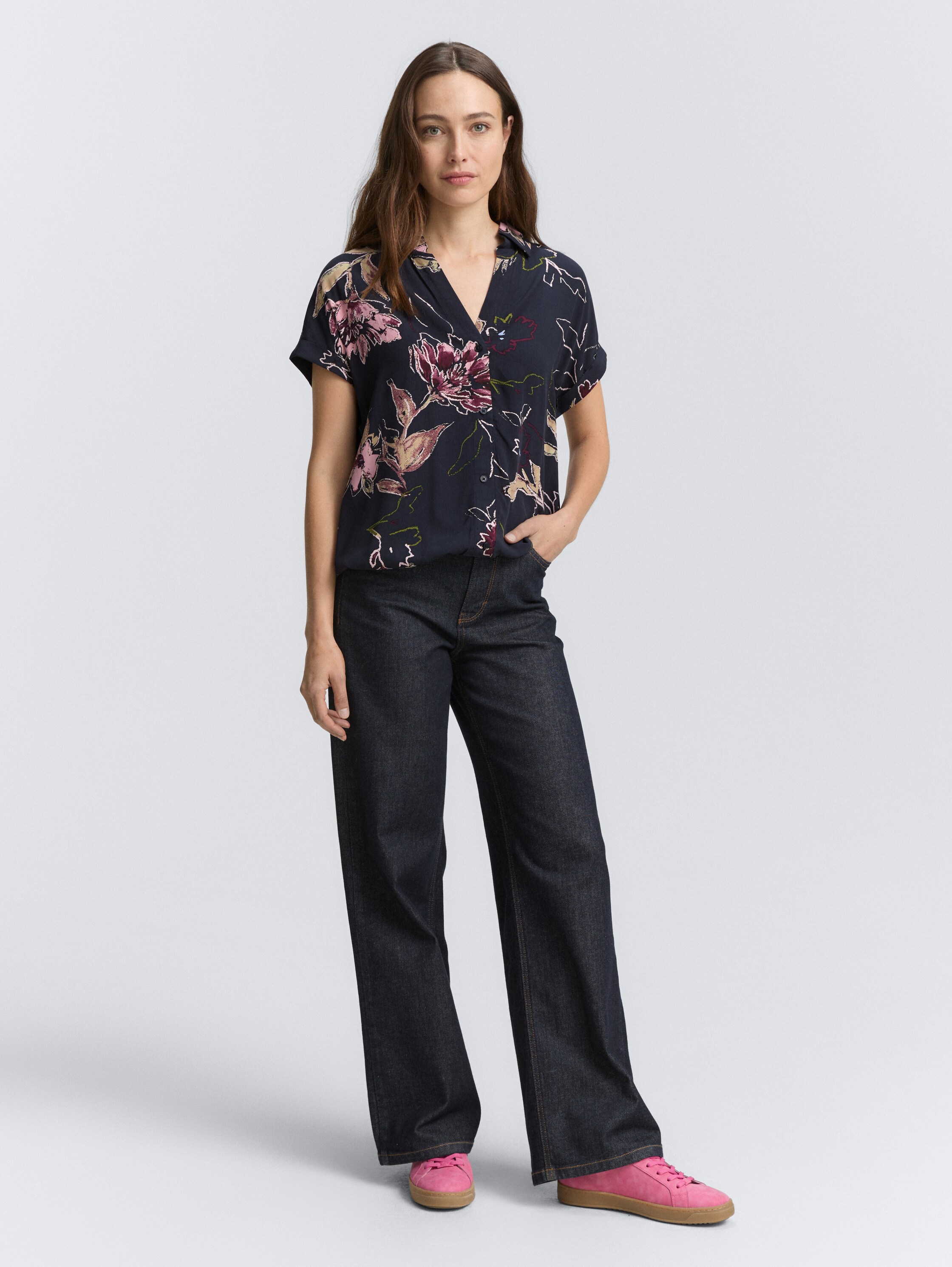 Bluse mit Muster - big_flower_design - 