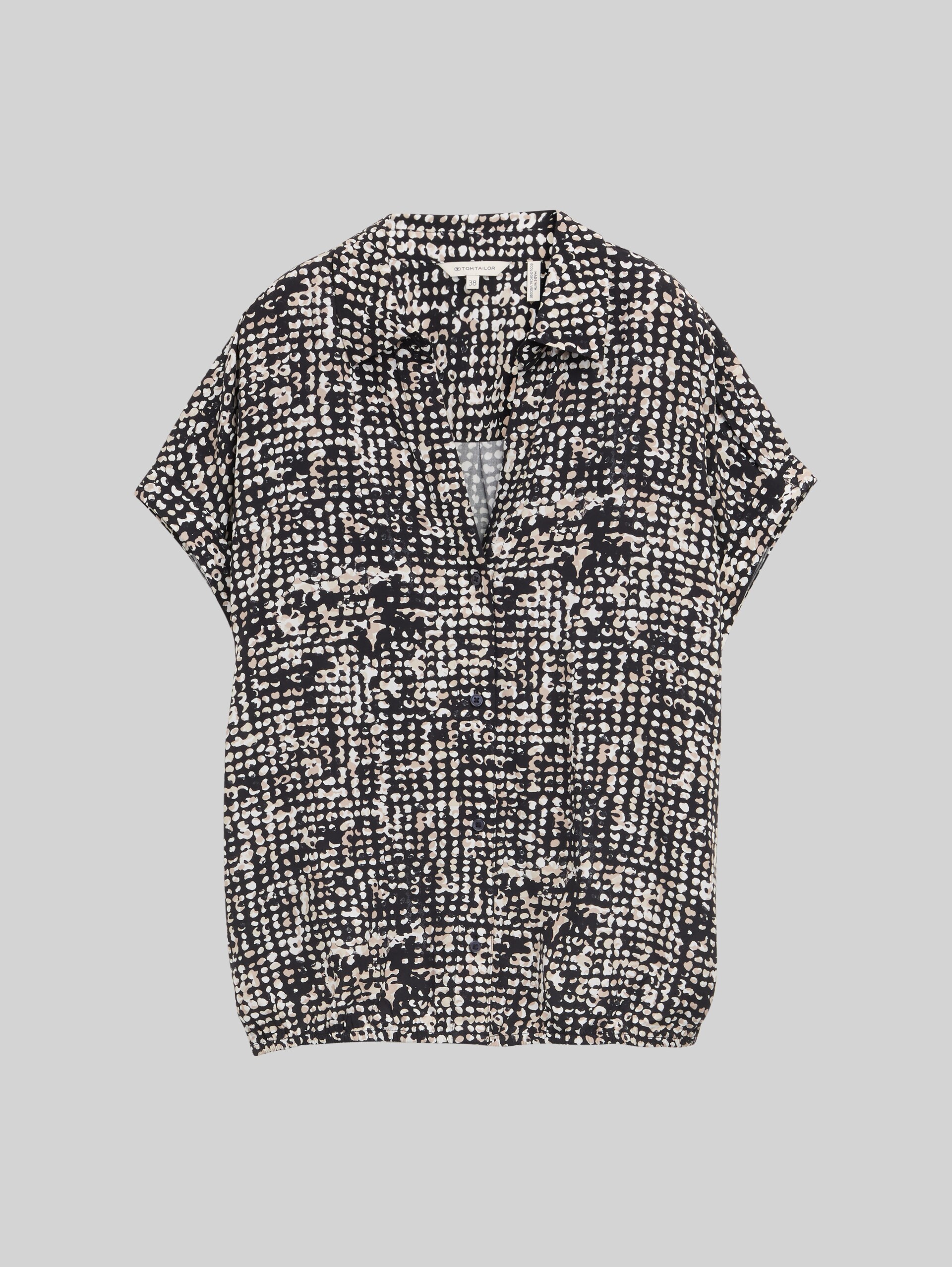 Bluse mit Muster - navy abstract dot design - Vorder-Produkt-Ansicht