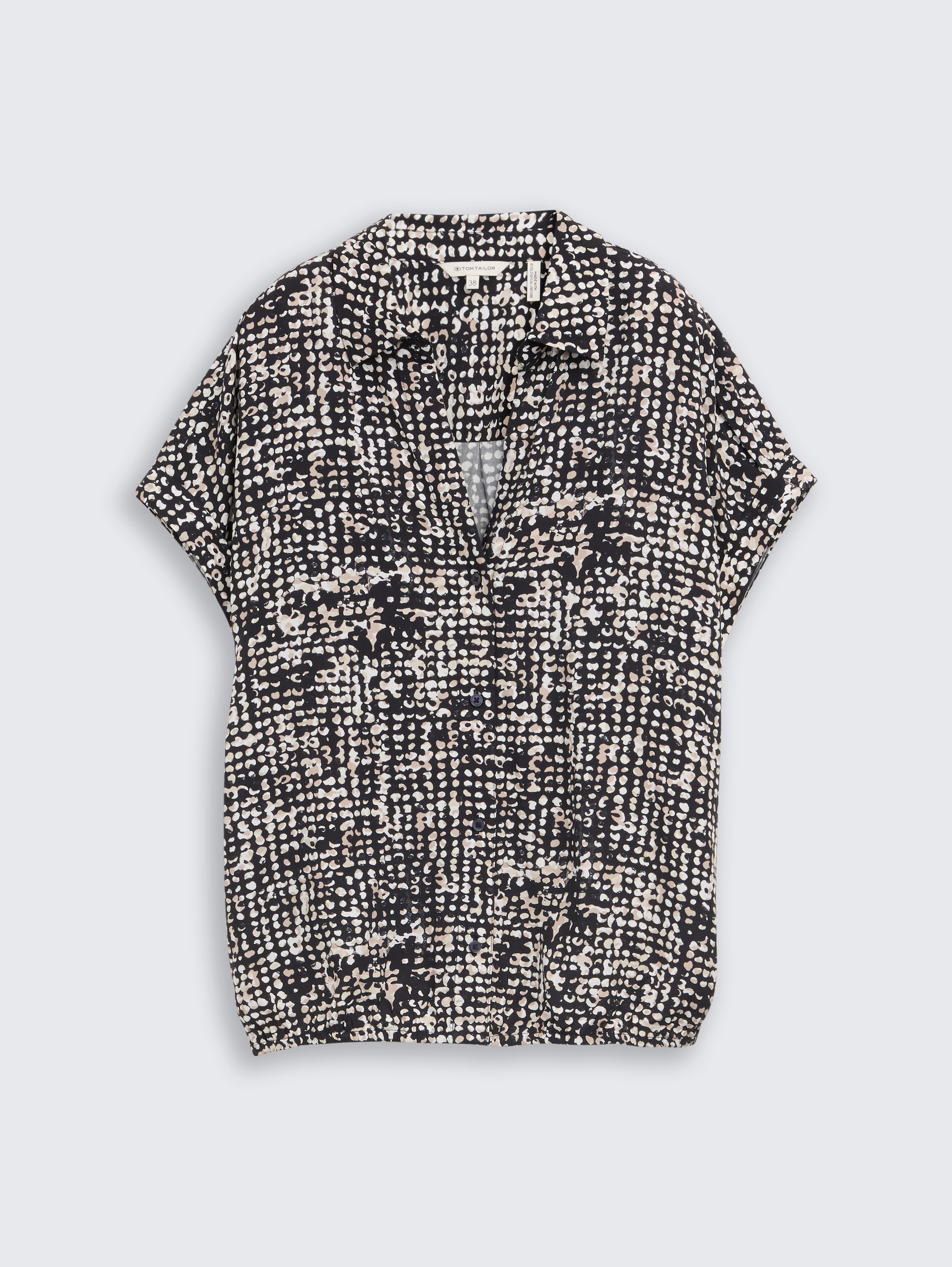 Blouse met patroon - navy_abstract_dot_design - 
