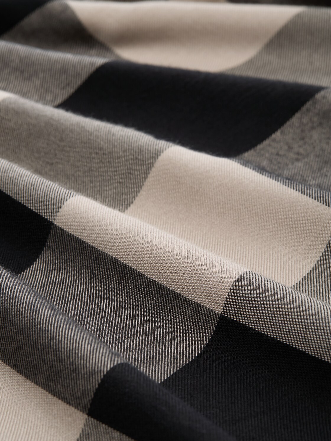 Hemdbluse mit Karomuster - blue taupe check - Material-Ansicht