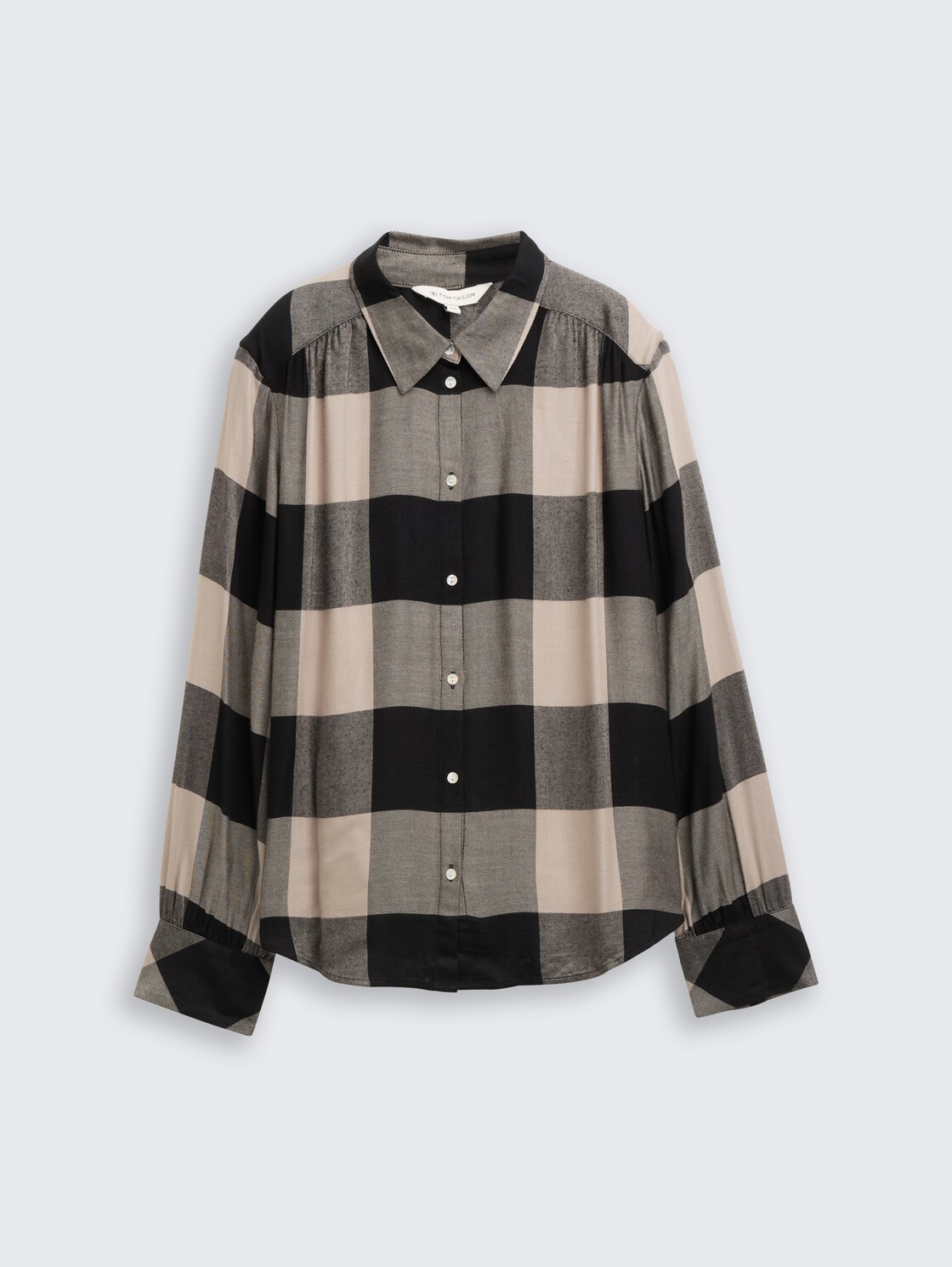 Hemdbluse mit Karomuster - blue taupe check - Vorder-Produkt-Ansicht