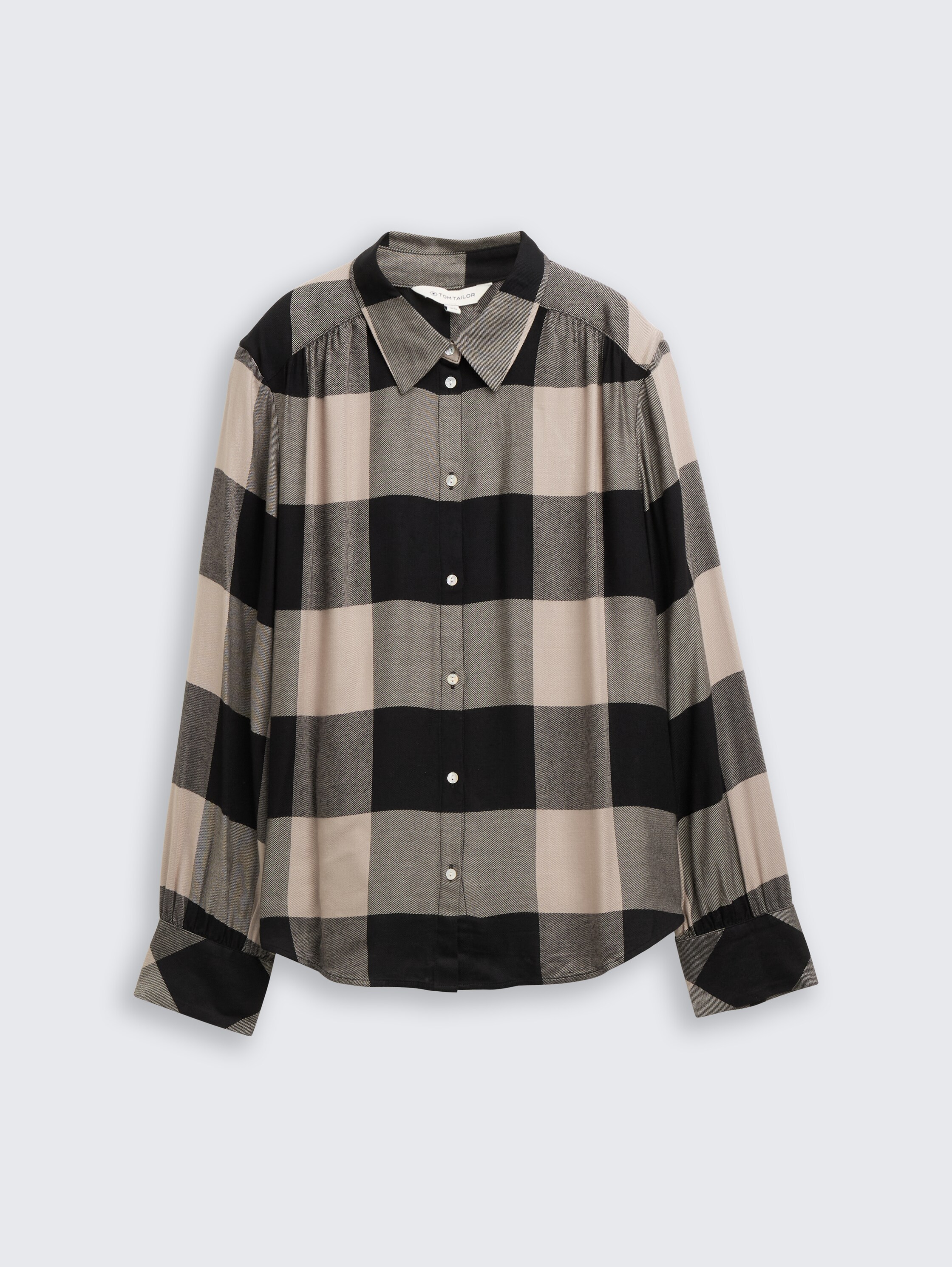 Hemdbluse mit Karomuster - blue taupe check - Vorder-Produkt-Ansicht