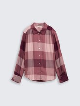 Shirt blouse with checked pattern - berry rose check - Front product view