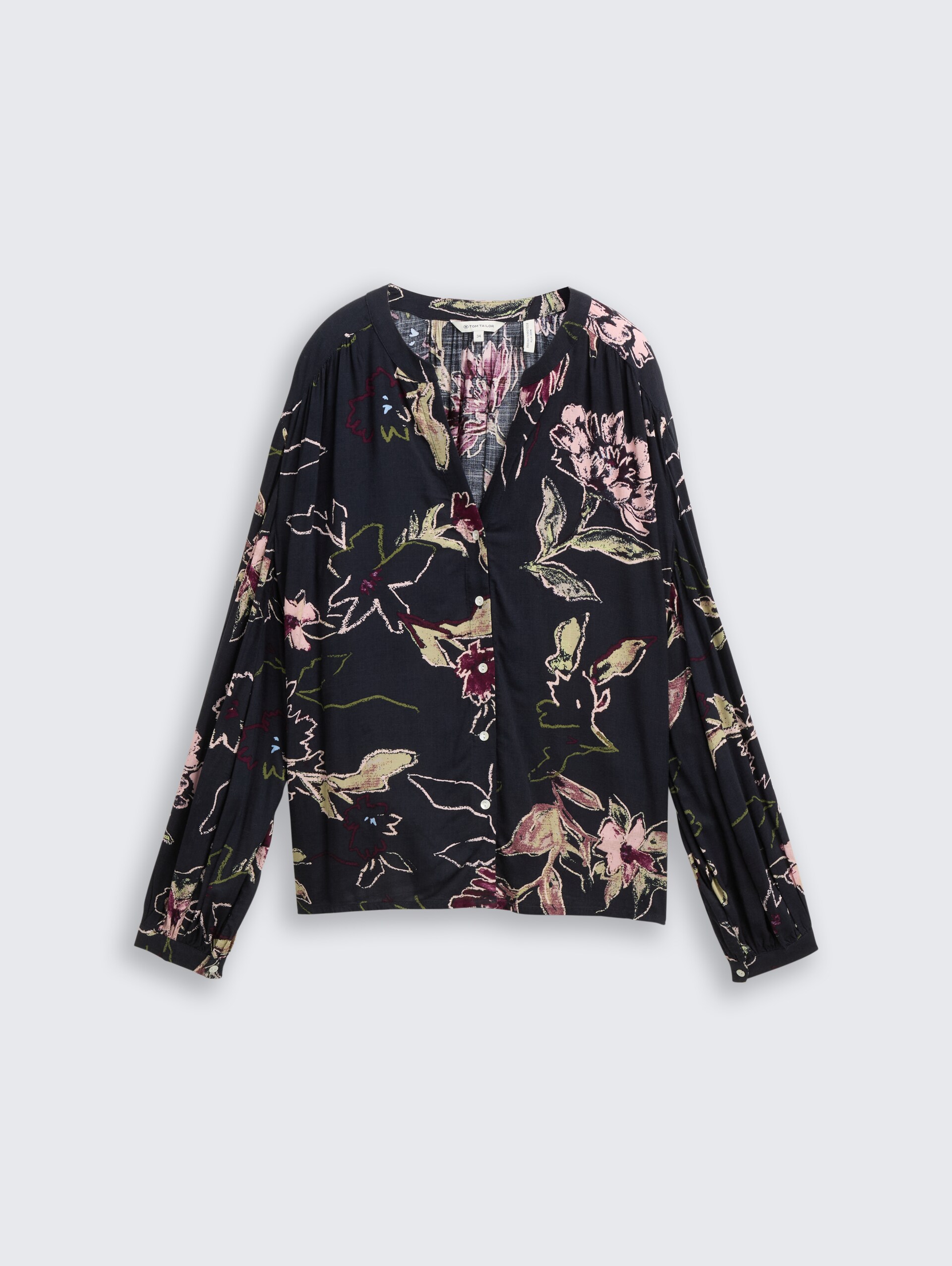 Loose Fit Bluse mit Muster - big flower design - Vorder-Produkt-Ansicht