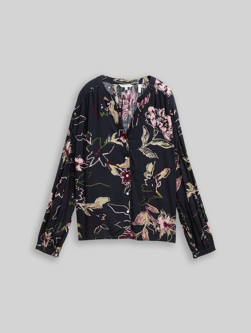 Losvallende blouse met patroon door Women, big flower design