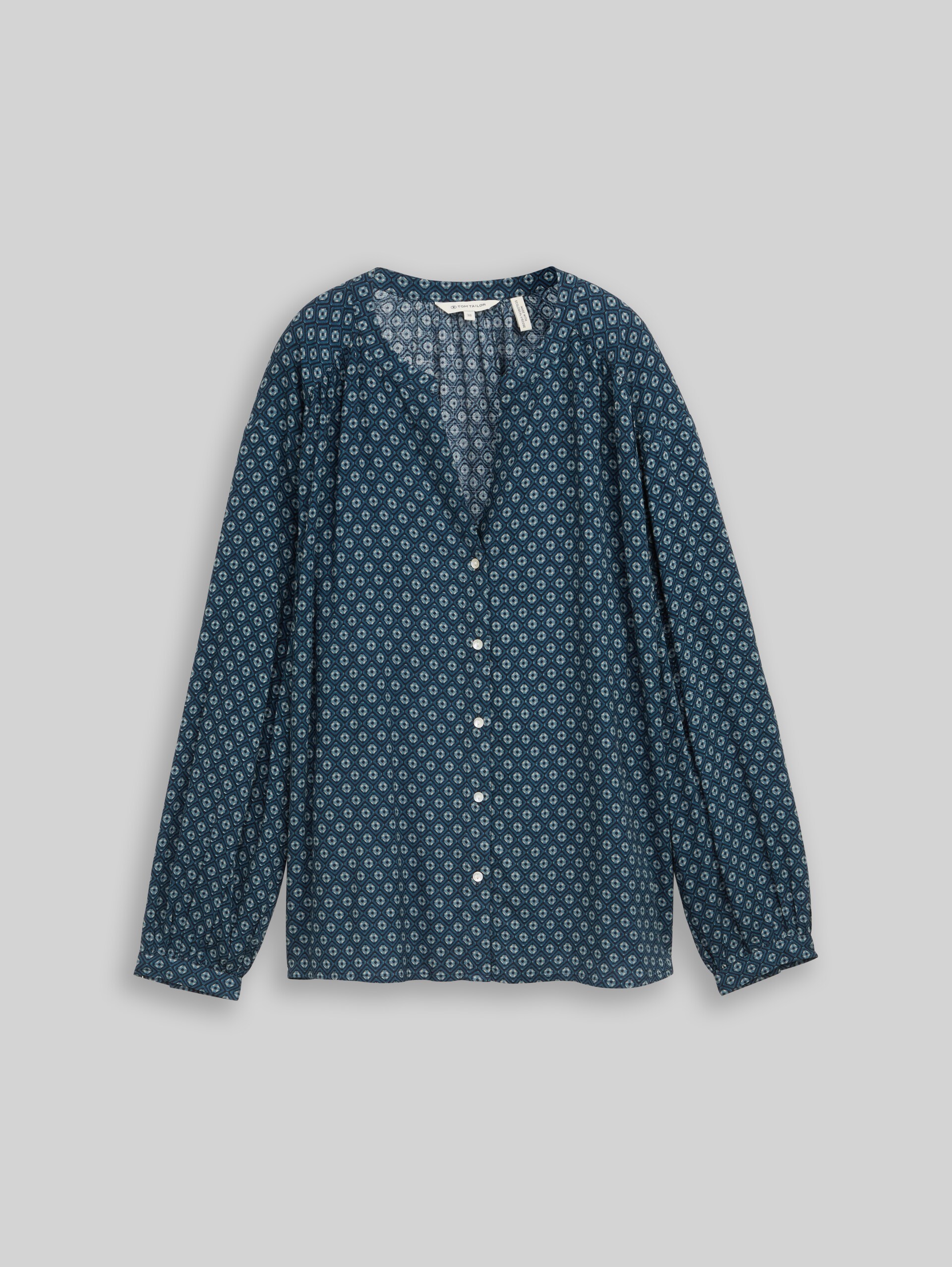 Blouse loose fit avec motif - teal geometric minimal design - Vue de face du produit